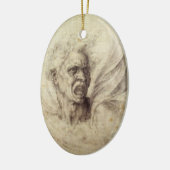 Michelangelo's Damned Soul, hoofd van een Man Keramisch Ornament (Links)