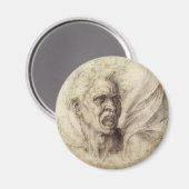 Michelangelo's Damned Soul, hoofd van een Man Magneet (Voorkant / Achterkant)