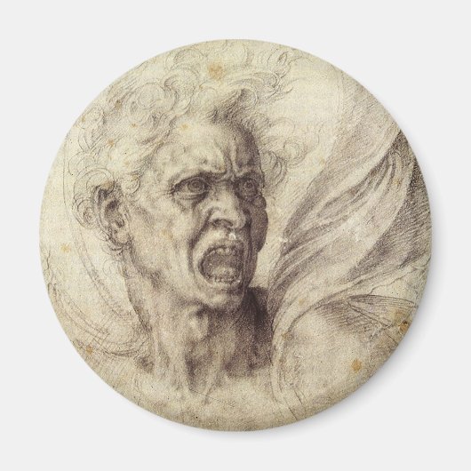 Michelangelo's Damned Soul, hoofd van een Man Magneet (Voorkant)