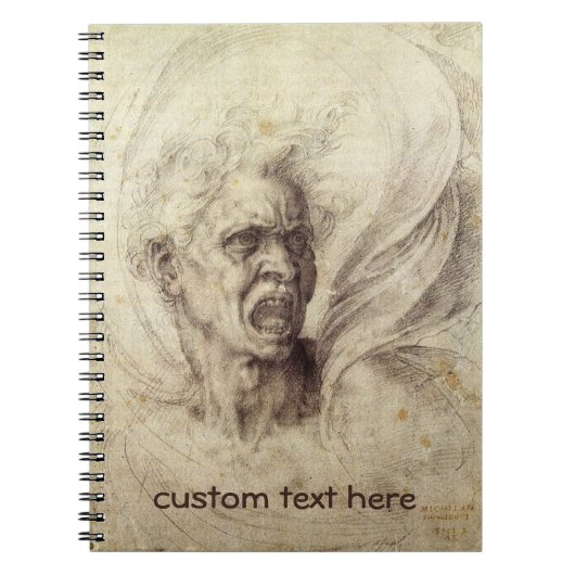 Michelangelo's Damned Soul, hoofd van een Man Notitieboek (Voorkant)