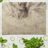 Michelangelo's Damned Soul, hoofd van een Man Theedoek (Gevouwen)