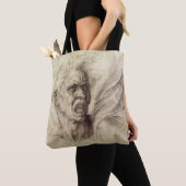 Michelangelo's Damned Soul, hoofd van een Man Tote Bag (Dichtbij)