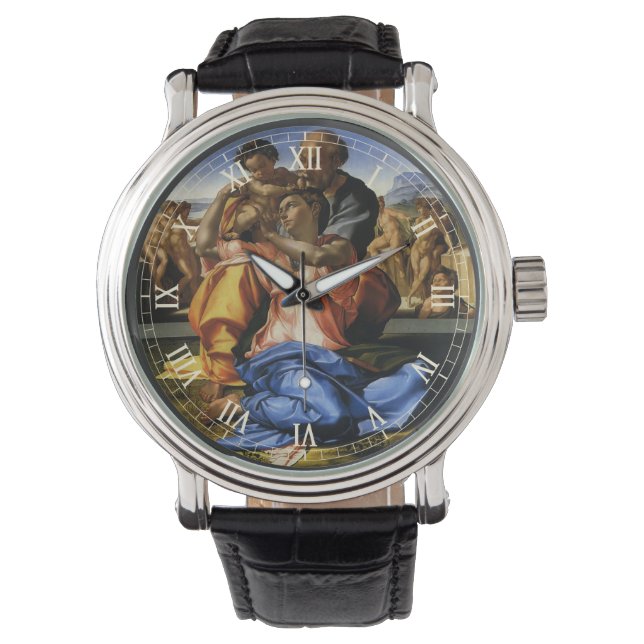 Michelangelo's Doni Tondo of Doni Madonna Horloge (Voorkant)