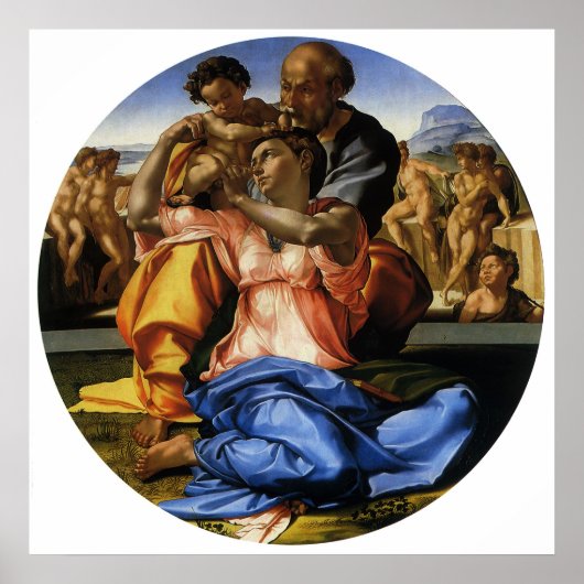 Michelangelo's Doni Tondo of Doni Madonna Poster (Voorkant)