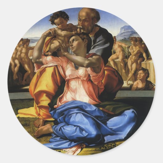 Michelangelo's Doni Tondo of Doni Madonna Ronde Sticker (Voorkant)