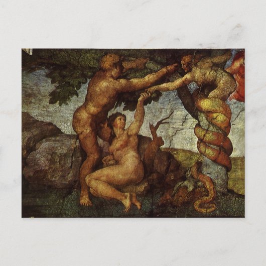 Michelangelo's Herfst en Uitwijzing, Hof van Eden Briefkaart (Voorkant)
