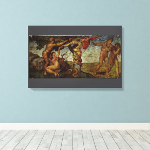 Michelangelo's Herfst en Uitwijzing, Hof van Eden Canvas Afdruk