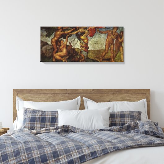 Michelangelo's Herfst en Uitwijzing, Hof van Eden Canvas Afdruk (Insitu (Slaapkamer))