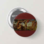 Michelangelo's Herfst en Uitwijzing, Hof van Eden Ronde Button 5,7 Cm (Voorkant /achterkant)