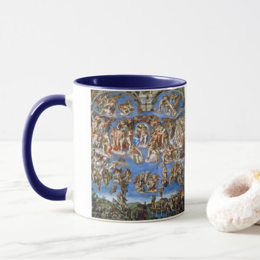 Michelangelo's Het Laatste Oordeel Mok (Met donut)