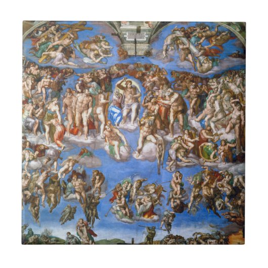 Michelangelo's Het Laatste Oordeel Tegeltje (Voorkant)