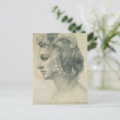 Michelangelo's ideale hoofd van een vrouw briefkaart (Staand voorkant)