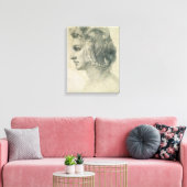 Michelangelo's ideale hoofd van een vrouw canvas afdruk (Insitu (Woonkamer))