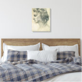 Michelangelo's ideale hoofd van een vrouw canvas afdruk (Insitu (Slaapkamer))