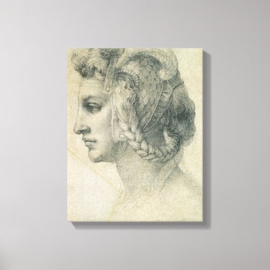 Michelangelo's ideale hoofd van een vrouw canvas afdruk (Voorkant)