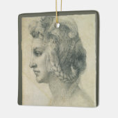 Michelangelo's ideale hoofd van een vrouw keramisch ornament (Links)