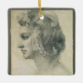 Michelangelo's ideale hoofd van een vrouw keramisch ornament (Voorkant)