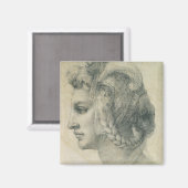 Michelangelo's ideale hoofd van een vrouw magneet (Voorkant / Achterkant)