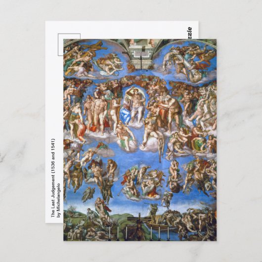 Michelangelo's laatste oordeel briefkaart (Voorkant / Achterkant)