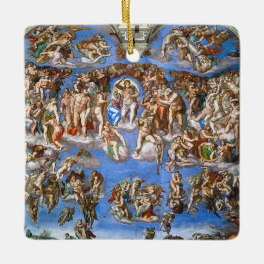Michelangelo's laatste oordeel keramisch ornament (Voorkant)