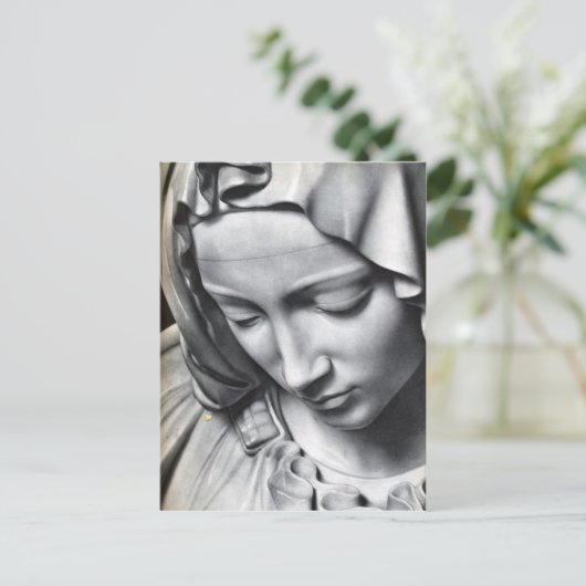 Michelangelo's Pieta detail van Virgin Mary's gezi Briefkaart (Staand voorkant)