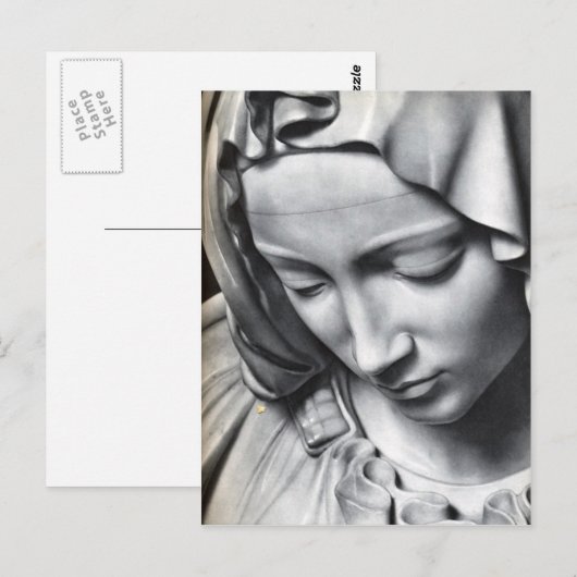 Michelangelo's Pieta detail van Virgin Mary's gezi Briefkaart (Voorkant / Achterkant)