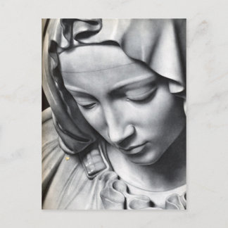 Michelangelo's Pieta detail van Virgin Mary's gezi Briefkaart