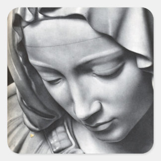 Michelangelo's Pieta detail van Virgin Mary's gezi Vierkante Sticker