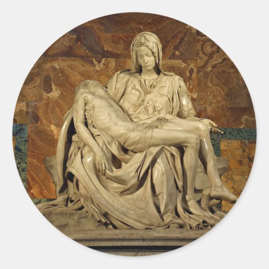 Michelangelo's Pieta in St. Peter's Basilica Ronde Sticker (Voorkant)