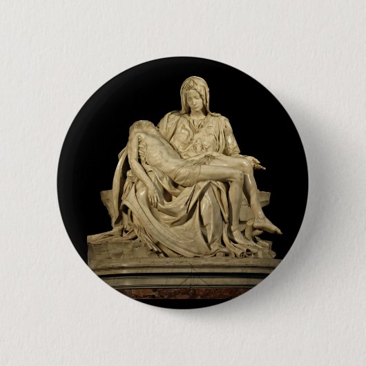 Michelangelo's Pieta Ronde Button 5,7 Cm (Voorkant)