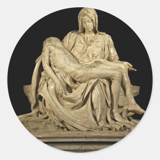 Michelangelo's Pieta Ronde Sticker (Voorkant)