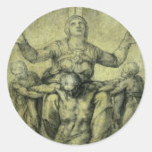 Michelangelo's Pieta voor Vittoria Colonna Ronde Sticker (Voorkant)