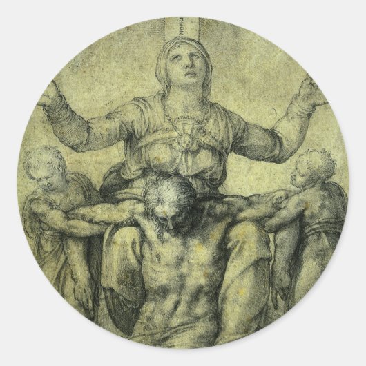 Michelangelo's Pieta voor Vittoria Colonna Ronde Sticker (Voorkant)