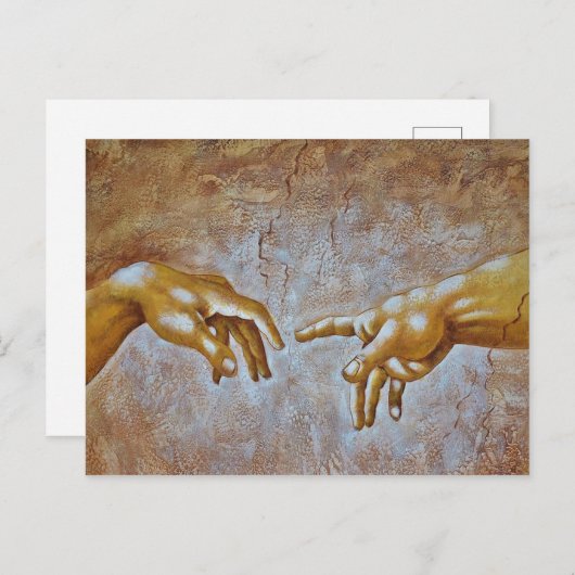 Michelangelo's schepping van Adam Briefkaart (Voorkant / Achterkant)