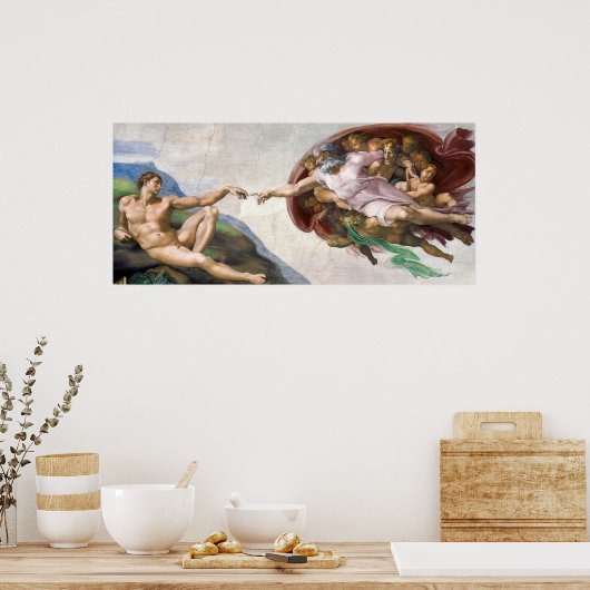 Michelangelo's schepping van Adam Poster (Keuken)