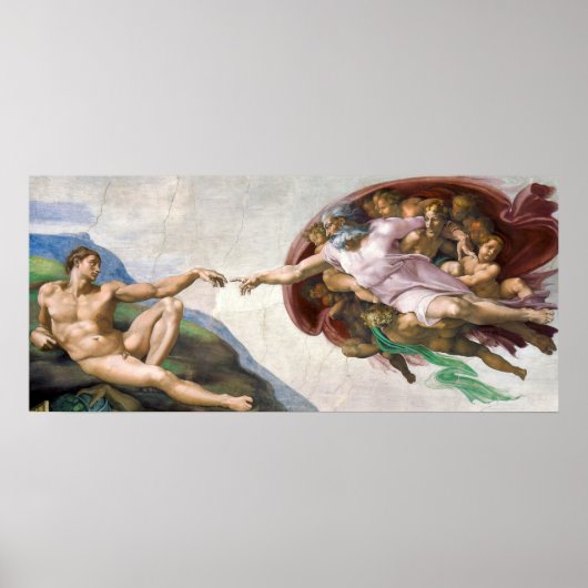 Michelangelo's schepping van Adam Poster (Voorkant)