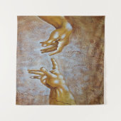 Michelangelo's schepping van Adam Tapestry Wandkleed (Voorkant (horizontaal))