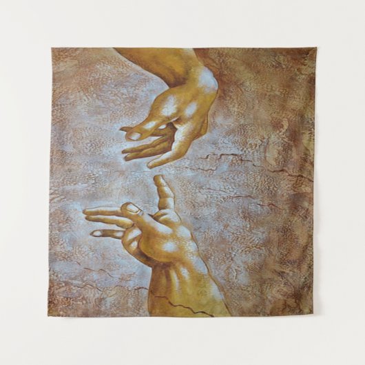 Michelangelo's schepping van Adam Tapestry Wandkleed (Voorkant (horizontaal))