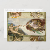 Michelangelo's Schepping van Man (Schepping van Ad Briefkaart (Voorkant / Achterkant)