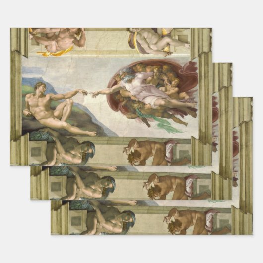 Michelangelo's Schepping van Man (Schepping van Ad Inpakpapier Vel (Set)