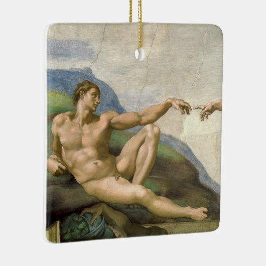 Michelangelo's Schepping van Man (Schepping van Ad Keramisch Ornament (Rechts)