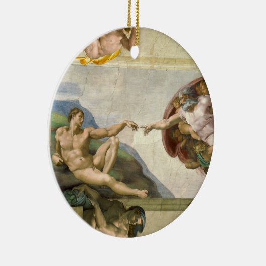 Michelangelo's Schepping van Man (Schepping van Ad Keramisch Ornament (Rechts)