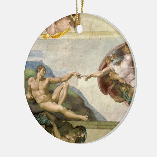 Michelangelo's Schepping van Man (Schepping van Ad Keramisch Ornament (Links)
