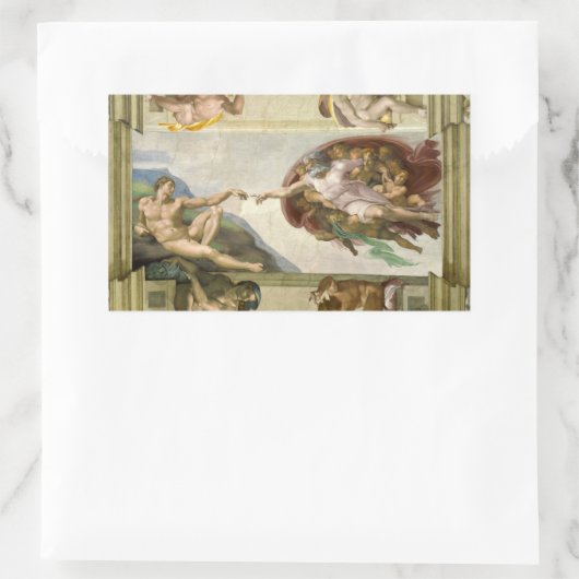 Michelangelo's Schepping van Man (Schepping van Ad Rechthoekige Sticker (Tas)