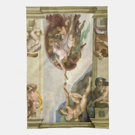 Michelangelo's Schepping van Man (Schepping van Ad Theedoek (Verticaal)