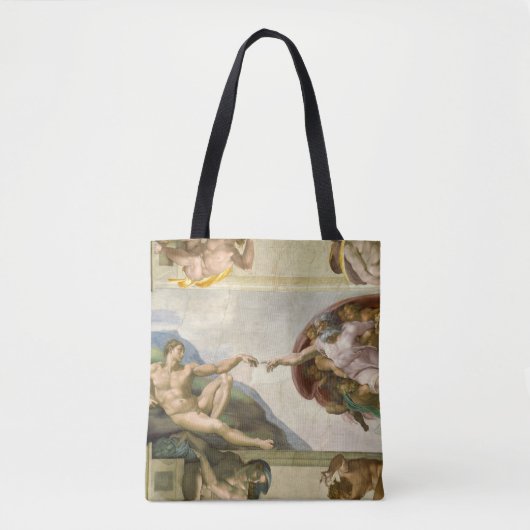 Michelangelo's Schepping van Man (Schepping van Ad Tote Bag (Voorkant)