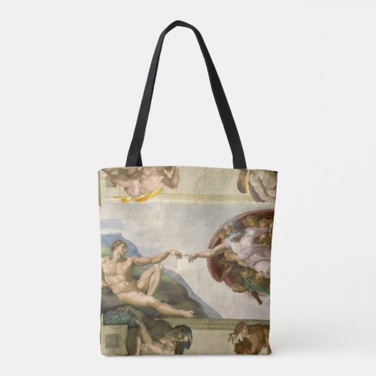 Michelangelo's Schepping van Man (Schepping van Ad Tote Bag (Achterkant)
