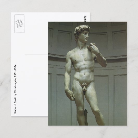 Michelangelo's standbeeld van David Briefkaart (Voorkant / Achterkant)