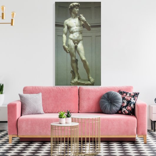 Michelangelo's standbeeld van David Canvas Afdruk (Insitu (Woonkamer))