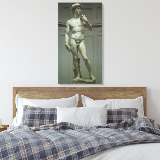 Michelangelo's standbeeld van David Canvas Afdruk (Insitu (Slaapkamer))